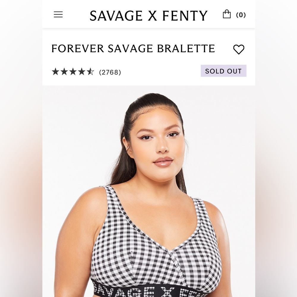 Forever Savage X Fenty Bralette Black or check’d out  Racerback‎ Logo Band